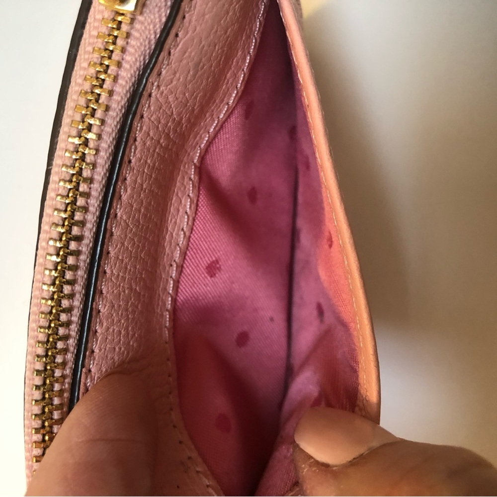 Kate Spade ♠️ Pink Key Chain Zip Pouch with Bow GUC - Picture 5 of 9